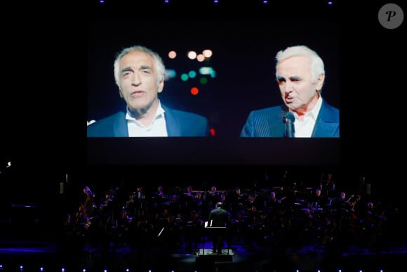 Exclusif - Ambiance - Spectacle symphonique "Aznavour Célébration - l'hommage officiel" en clôture du centenaire de la naissance de C. Aznavour au palais des Congrès à Paris le 23 novembre 2024.