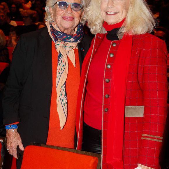 Exclusif - Dominique de Villèle, Brigitte Fossey - Spectacle symphonique "Aznavour Célébration - l'hommage officiel" en clôture du centenaire de la naissance de C. Aznavour au palais des Congrès à Paris le 23 novembre 2024.