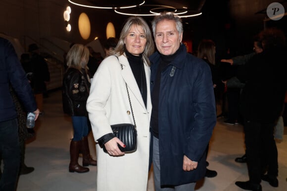 Exclusif - Laurent Olmedo et sa compagne Marion - Spectacle symphonique "Aznavour Célébration - l'hommage officiel" en clôture du centenaire de la naissance de C. Aznavour au palais des Congrès à Paris le 23 novembre 2024.