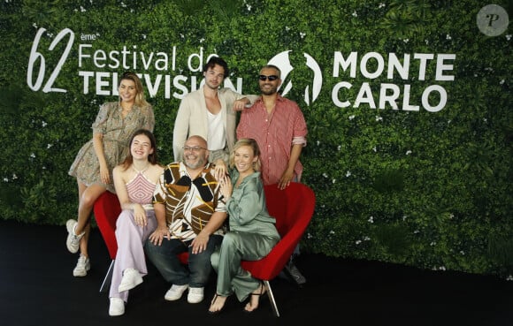 Candice Pascal, Elsa Bois, Anthony Colette, Yoann Riou, Emmanuelle Berne (enceinte), Hakim Ghorab au photocall de la série "Danse avec les stars" lors du 62ème Festival de Télévision de Monte-Carlo, à Monaco, le 18 juin 2023. © Denis Guignebourg/BestImage 