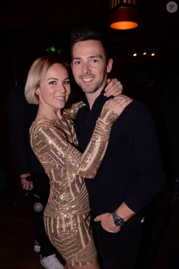 Emmanuelle Berne et son mari Chris Buncombe lors du cocktail de lancement de la tournée "Entre Nous" by D'pendanse, au Buddha-Bar à Paris, France, le 28 janvier 2020. © Rachid Bellak/Bestimage 