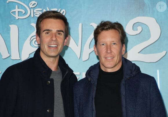 Jean-Baptiste Marteau et son compagnon Jean de Reynal - Première du film Disney "Vaiana 2" au Grand Rex à Paris le 23 novembre 2024. © Coadic Guirec/Bestimage 