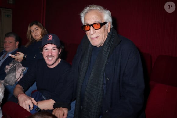 Contacté par "Politis", Gérard Darmon nie les faits 
Exclusif - Hadrien Racah, Gérard Darmon - E.Macias et ses invités en backstage du concert anniversaire (85 ans) du chanteur sur la scène du théâtre Dejazet à Paris le 11 décembre 2023. © Jack Tribeca / Bestimage 