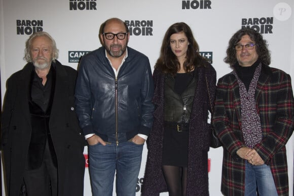 Niels Arestrup, Kad Merad, Anna Mouglalis et Ziad Doueiri lors de la première de la série de Canal + "Baron noir", à la Maison de la Mutualité, à Paris, le 27 janvier 2016.