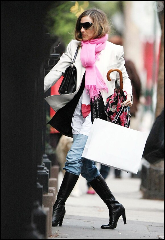 Sarah Jessica Parker a fait une session shopping à New York le 1er avril 2010