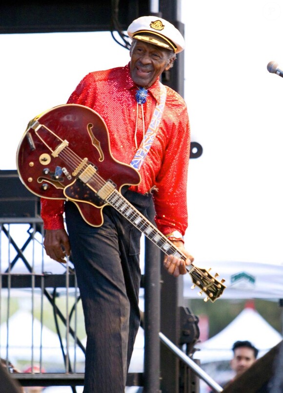Chuck Berry, 83 ans, en concert au Orleans Hotel de Las Vegas le 3 avril 2010, lors du festival rockabilly Viva Las Vegas