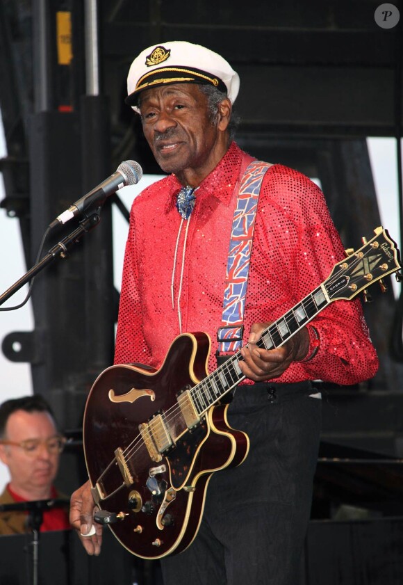 Chuck Berry, 83 ans, en concert au Orleans Hotel de Las Vegas le 3 avril 2010, lors du festival rockabilly Viva Las Vegas