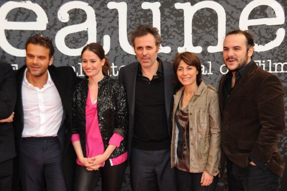 Marie Gillain, Gilbert Melki et François-Xavier Demaison, à l'occasion du 2e Festival International du Film Policier de Beaune, en avril 2010.