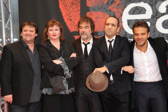Guy Lecluyse, Catherine Jacob et Olivier Marchal, à l'occasion du 2e Festival International du Film Policier de Beaune, en avril 2010.
