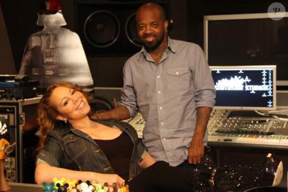 Mariah Carey  et Jermaine Dupry dans un studio d'enregistrement pour le 13ème album studio de la diva