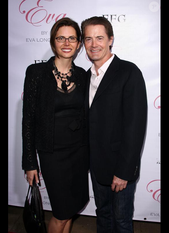 Kyle Maclachlan et son épouse lors de la soirée de promo du parfum Eva d'Eva Longoria dans son restaurant le Beso à Hollywood le 27 avril 2010