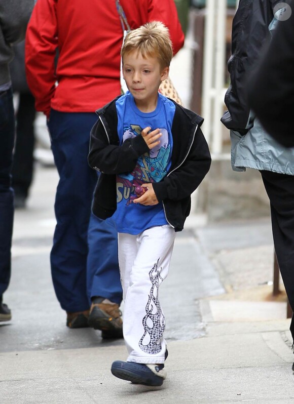 Le petit Ryder Hudson, fils de Kate Hudson, sur le tournage de Something Borrowed, à New York, le 28 avril 2010.