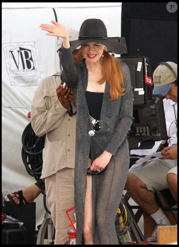 Nicole Kidman mise sur la transparence sur le tournage de Just Go With It à Hawaï le 7 mai 2010