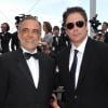 Alberto Barbera et Benicio Del Toro au 63e festival de Cannes. Le 14/05/2010