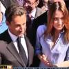 Carla Bruni et Nicolas Sarkozy sur les Champs-Elysées, verts !
