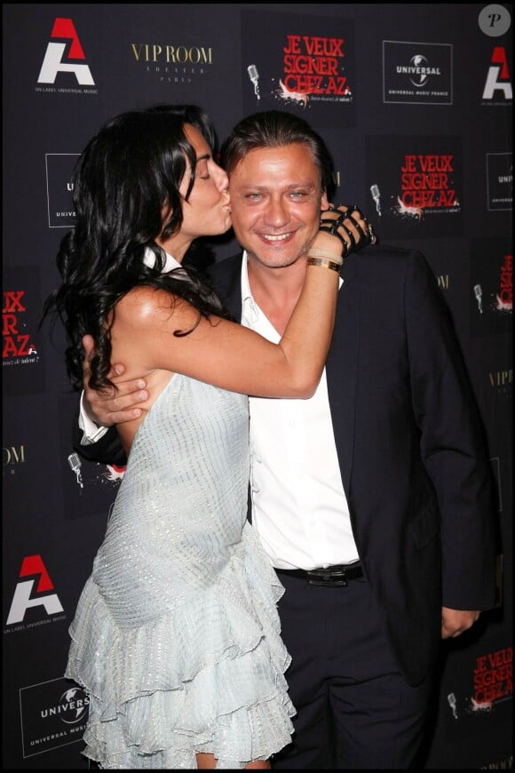 Valéry Zeitoun et sa femme Sandra, à l'occasion de la grande soirée du label AZ, organisée au VIP Room Theatre, à Paris, le 3 juin 2010.