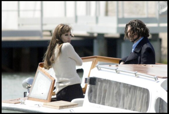 Angie et Johnny Depp à Venise, sur le tournage de The Tourist