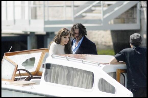 Angie et Johnny Depp à Venise, sur le tournage de The Tourist