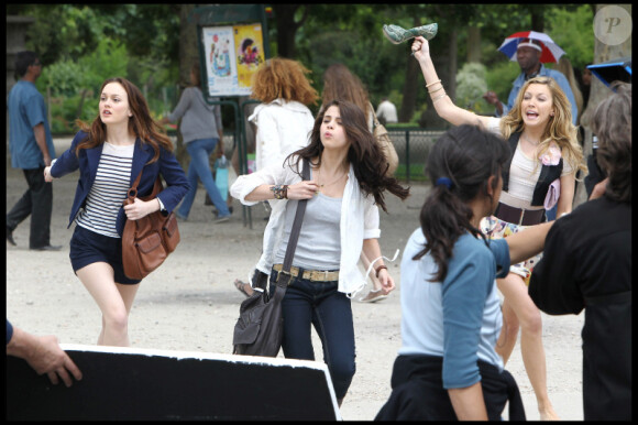Leighton Meester, Selena Gomez et Katie Cassidy sur le tournage du film Monte Carlo à Paris le 21 juin 2010