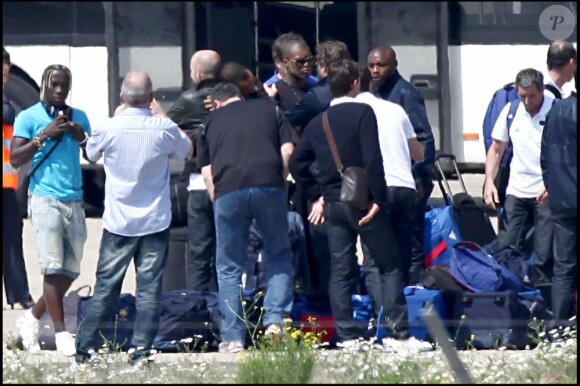 L'arrivée des Bleus à l'aéroport du Bourget, le 24 juin 2010.