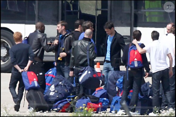 L'arrivée des Bleus à l'aéroport du Bourget, le 24 juin 2010.
