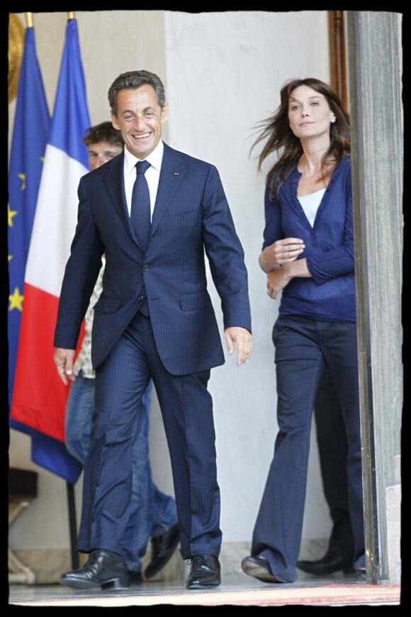 Carla Bruni et Nicolas Sarkozy, palais de l'Elysée, le 25 juillet 2010