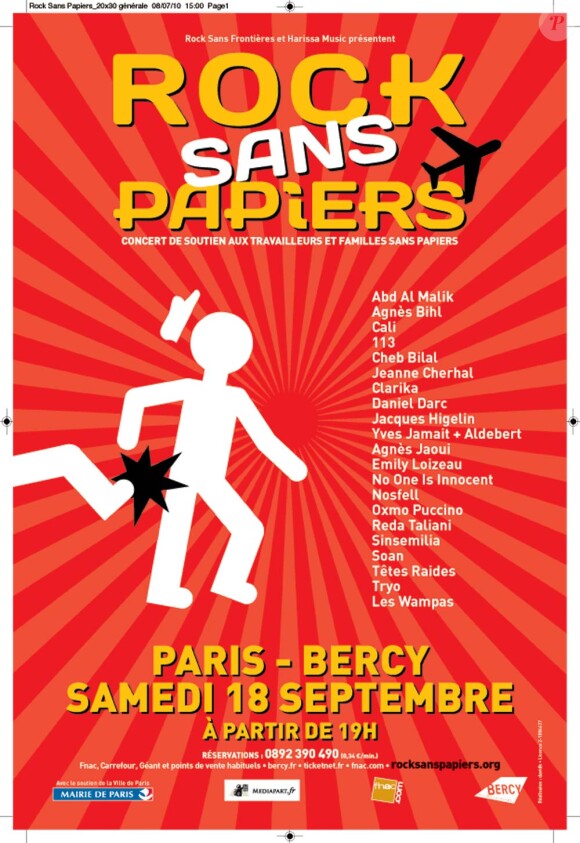 Concert Rock sans papiers, le 18 septembre à Bercy