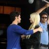 Taylor Momsen et Penn Badgley sur le plateau de tournage de Gossip Girl, le 2 septembre 2010