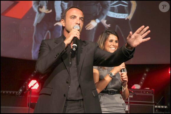 Rentrée du groupe NRJ au VIP Room Paris, le 6 septembre 2010 : Nikos Aliagas et Karine Ferri