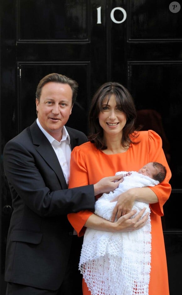 David Cameron, son épouse Samantha et leur petite Florence