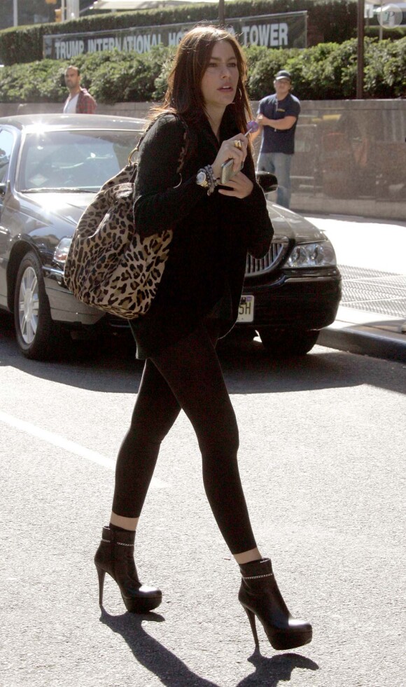Sofia Vergara quittant son hôtel new-yorkais, le 21 septembre 2010