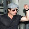Brad Pitt et sa fille Zahara sortent de l'anniversaire de Toni Cornell, à Los Angeles, le 25 septembre 2010