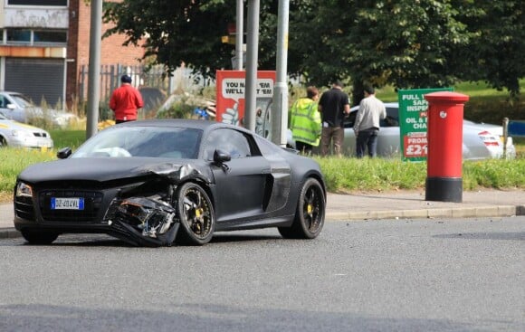 La voiture accidentée de Mario Balotelli à Manchester