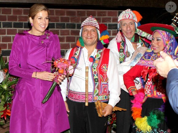Maxima des Pays-Bas participait, le 14 octobre 2010 à La Haye, à une soirée consacrée aux Andes, "A journey through the Andes".