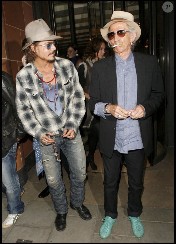 Johnny Depp et Keith Richards à Londres en septembre 2010