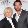 Hugh Jackman et son épouse Deborra-Lee Furness lors du lancement du DVD "1.4 Billion Reasons" à New York le 20 octobre 2010