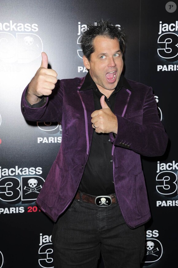 Le réalisateur Jeff Tremaine à l'occasion de l'avant-première de Jackass 3D, au Gaumont Opéra, à Paris, le 27 octobre 2010.