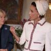 Sheikha Mozah Bint Nasser Al-Missned entourée du Prince Charles et de Camilla. Londres le 28/10/10