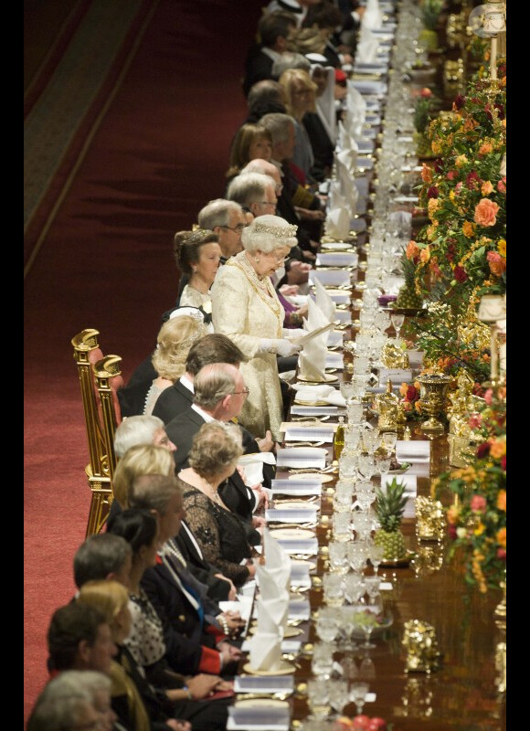Dîner d'Etat pour l'Emir du Qatar. Le 26/10/10 à Londres 