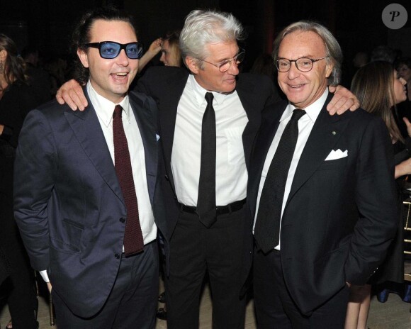 Emanuele Della Valle, Richard Gere et Diego Della Valle lors de sa distinction à New York le 28/10/10