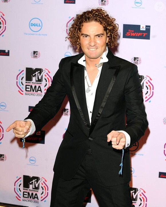 David Bisbal aux MTV European Music Awards à Madrid, le 7 novembre 2010