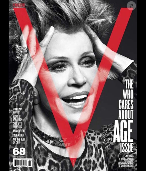 Jane Fonda en couverture de V Magazine dont la thématique est Who cares about age ? Décembre 2010