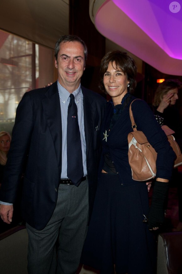 Carlo Traglio et Christine Orban lors du Sparkling Lunch du joaillier Vhernier au Plaza Athénée à Paris le 18 novembre 2010