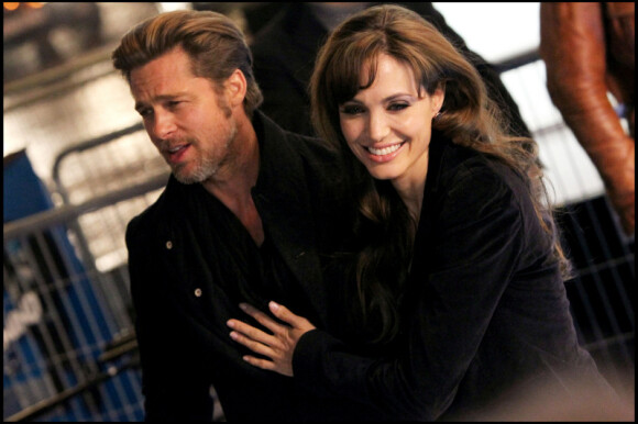 Angelina Jolie et Brad Pitt lors de l'avant-première à Paris de Megamind le 29 novembre 2010