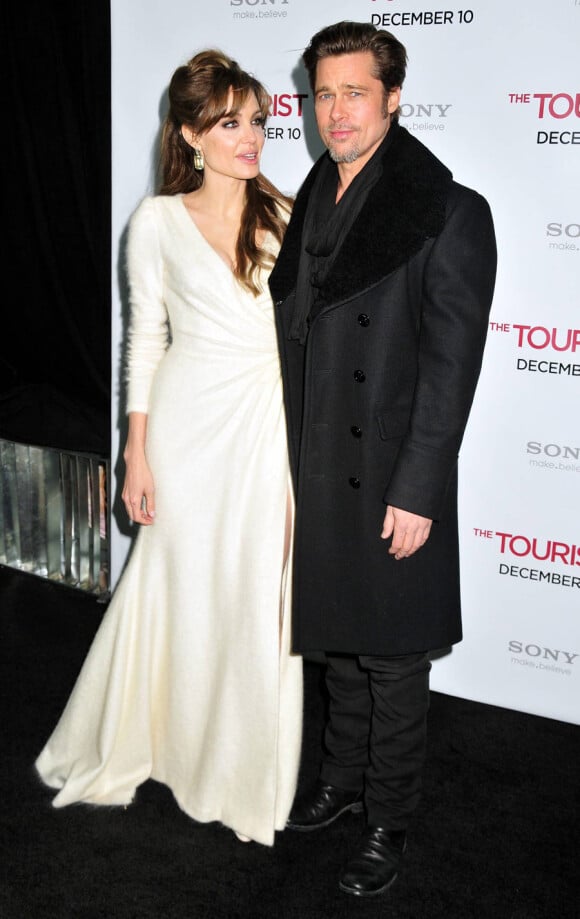 Angelina Jolie et Brad Pitt lors de l'avant-première du film The Tourist à New York le 6 décembre 2010