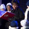 Barack Obama et Michelle émerveillés avec leurs filles Sasha et Malia lors des illuminations de Noël le 9 décembre à Washington.