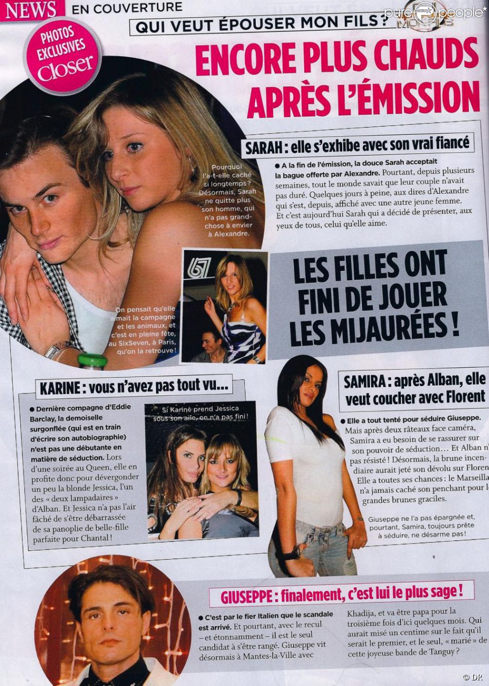 Alexandre Sarah Qui Veut Epouser Mon Fils Le magazine Closer en kiosques vendredi 24 décembre publie une photo de  Sarah (Qui veut épouser mon fils ?) avec son vrai fiancé. - Purepeople