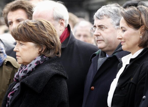 Martine Aubry et Ségolène Royal lors de la commémoration du 15e anniversaire de la mort de François Mitterrand à Jarnac le 8 janvier 2011