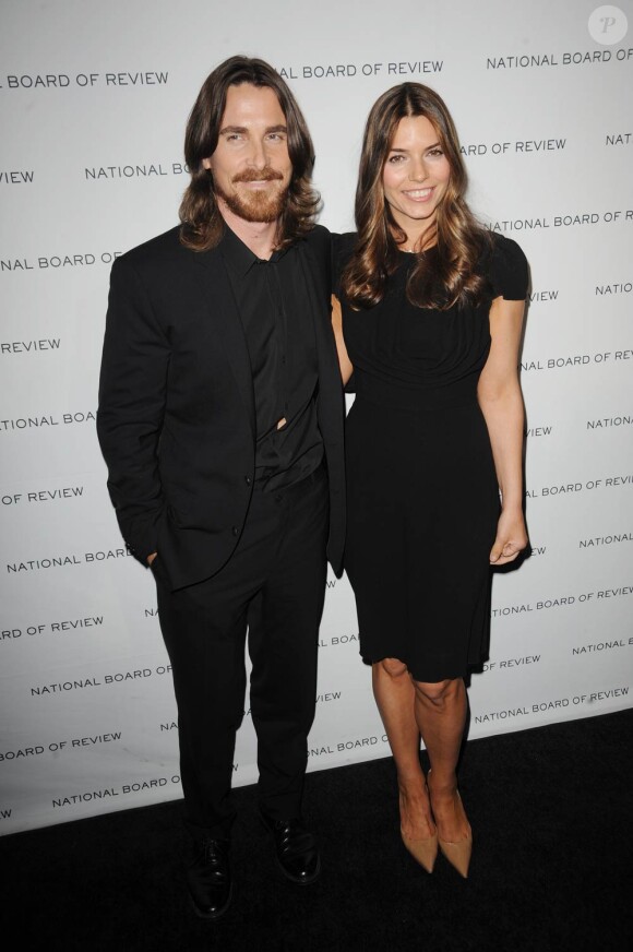 Christian Bale et sa femme Sibi Blazic lors du dîner du National Board of review le 11 janvier 2011
