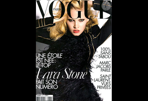 Le mannequin Lara Stone en couverture du Vogue français, février 2010.